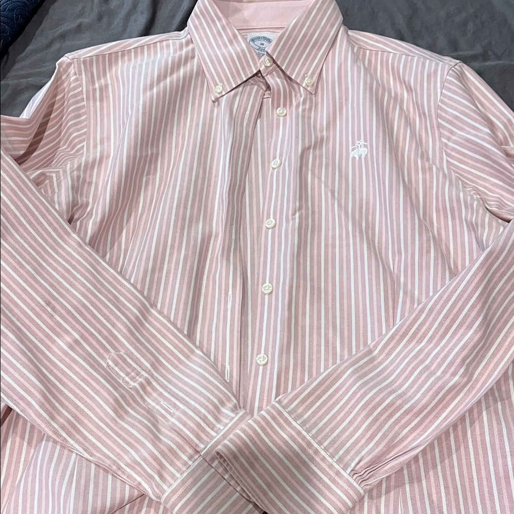 Women’s Brooks Brothers Pink Striped Button-Down Shirt